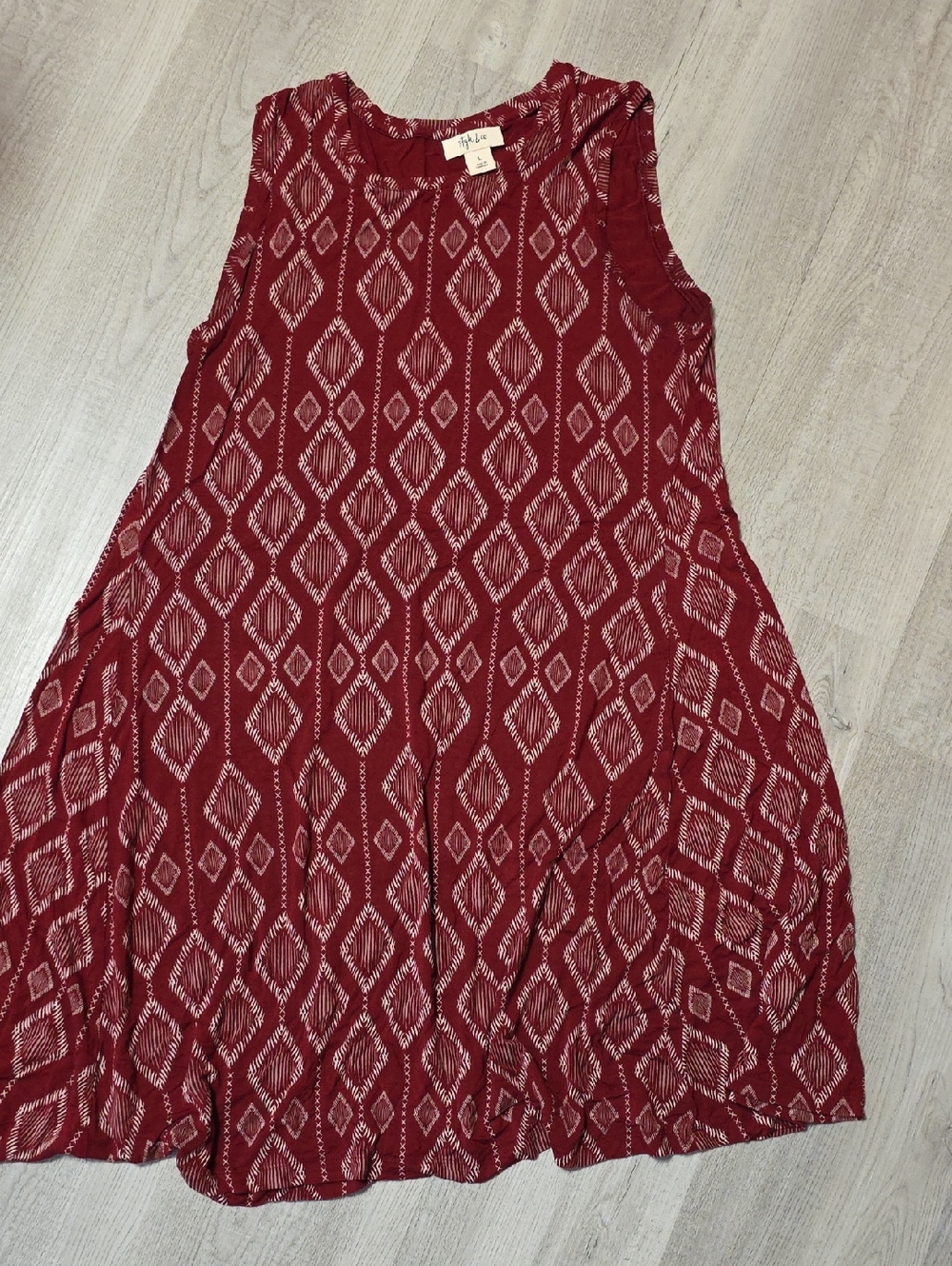 Style & Co Sleeveless Summer Dress, Size L. Maroon Knit Dress.